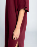MAXI T-DRESS / BORDEAUX