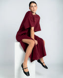 MAXI T-DRESS / BORDEAUX