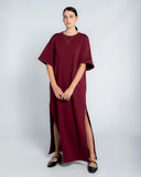 MAXI T-DRESS / BORDEAUX