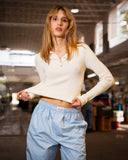 PANTALONI PIJAMA / CELESTE