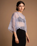TOP ORGANZA SETA / CELESTE