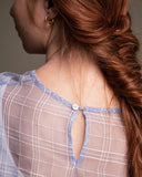 TOP ORGANZA SETA / CELESTE