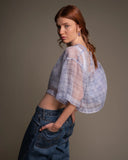 TOP ORGANZA SETA / CELESTE